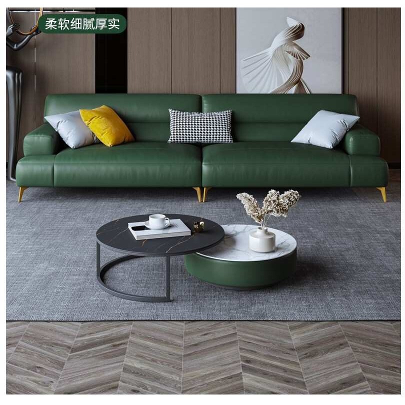 北欧现代橙色设计师简约皮艺家具装修公司意式整装简约酒店沙发