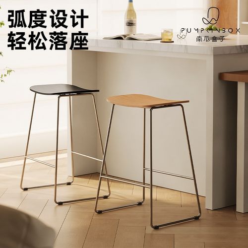 简约高脚椅轻奢家用小户型客厅餐厅岛台吧台椅铁艺网红咖啡厅椅子