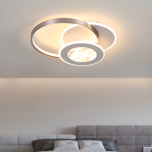 卧室灯主卧极简几何形状组合简约现代高档铝材圆形餐厅房间吸顶灯