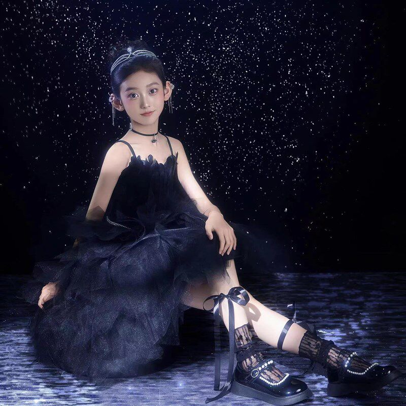 女童礼服2024夏季新款儿童裙子小女孩吊带蓬蓬裙连衣裙演出公主裙