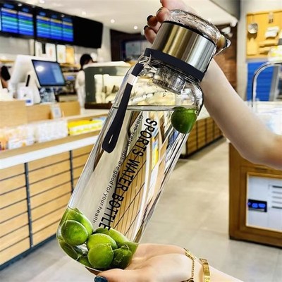 新款大容量玻璃水杯耐高温带杯套茶水分离便携运动网红吨吨泡茶杯