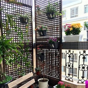 室内阳台靠墙悬挂装 饰客厅壁挂实木植物爬藤架网格隔断绿萝花架子