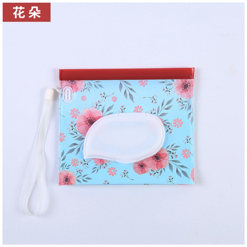 现货EVA创意湿巾袋开窗抽取式湿巾包装袋带盖日Q用品包装袋可定