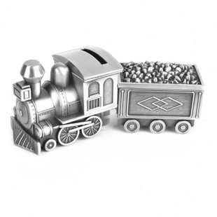创意拉煤火车银锡存钱罐首饰盒时尚生日小礼品储蓄罐包邮情侣礼物