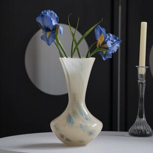 中古高级感花瓶轻奢客厅餐桌插花艺术感摆件水养鲜花复古琉璃花器