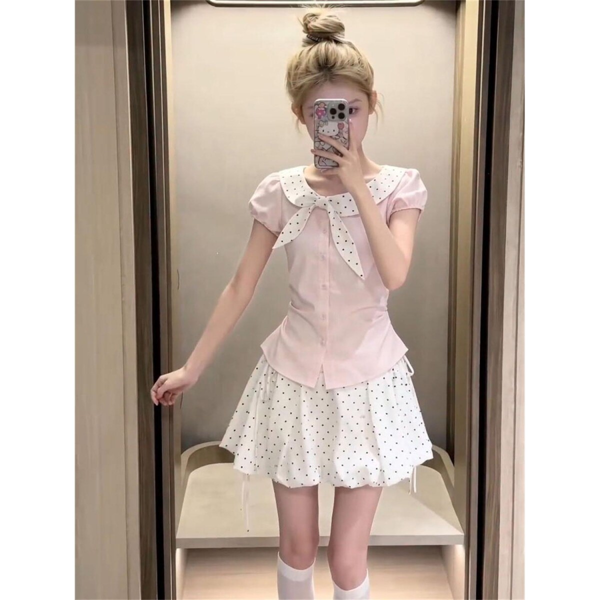 两件套装学院甜美风粉色