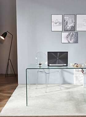 ft简易玻璃电脑桌台式家用小型书桌简约笔记本现代桌子写字台办公
