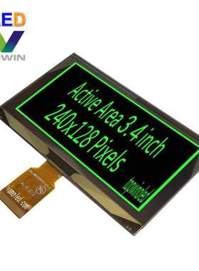 3.4寸黄光绿光oled显示屏QG-4028ASxxIG01黄色绿色OLE9M0081-G