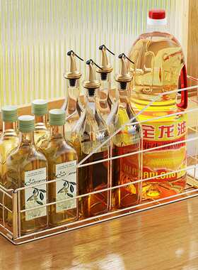 跨境厨房橱柜收纳架冰箱不锈钢桌面厨具盖子整理架杂物置物收纳筐