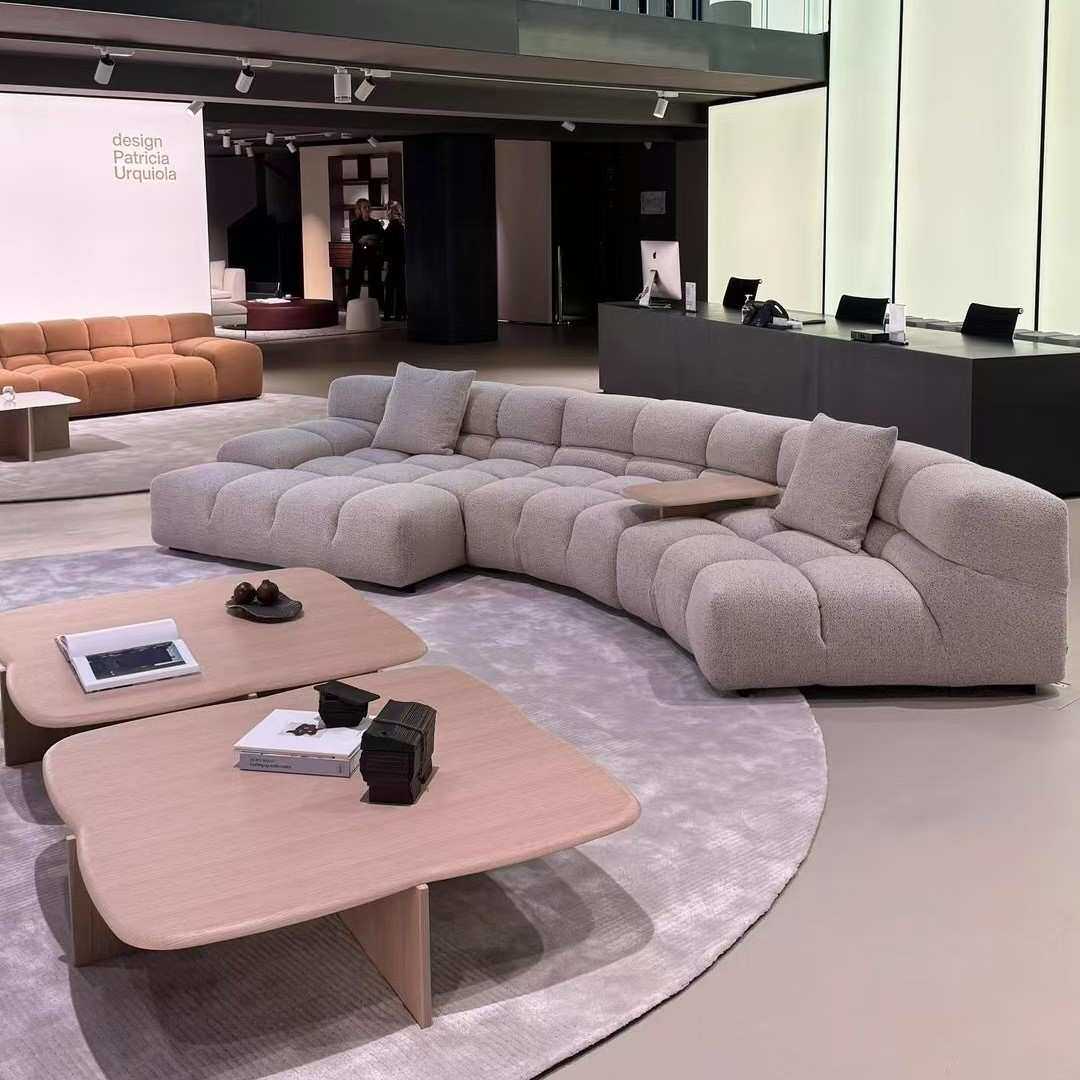 简约布艺沙发转角拼色北欧客厅组合皮艺轻奢方块简约现代大小户型