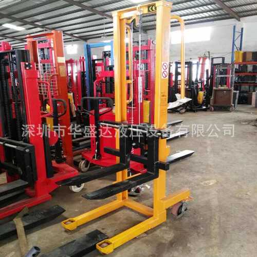 手摇式堆高车手摇机械式升降车绞盘式钢丝升高车