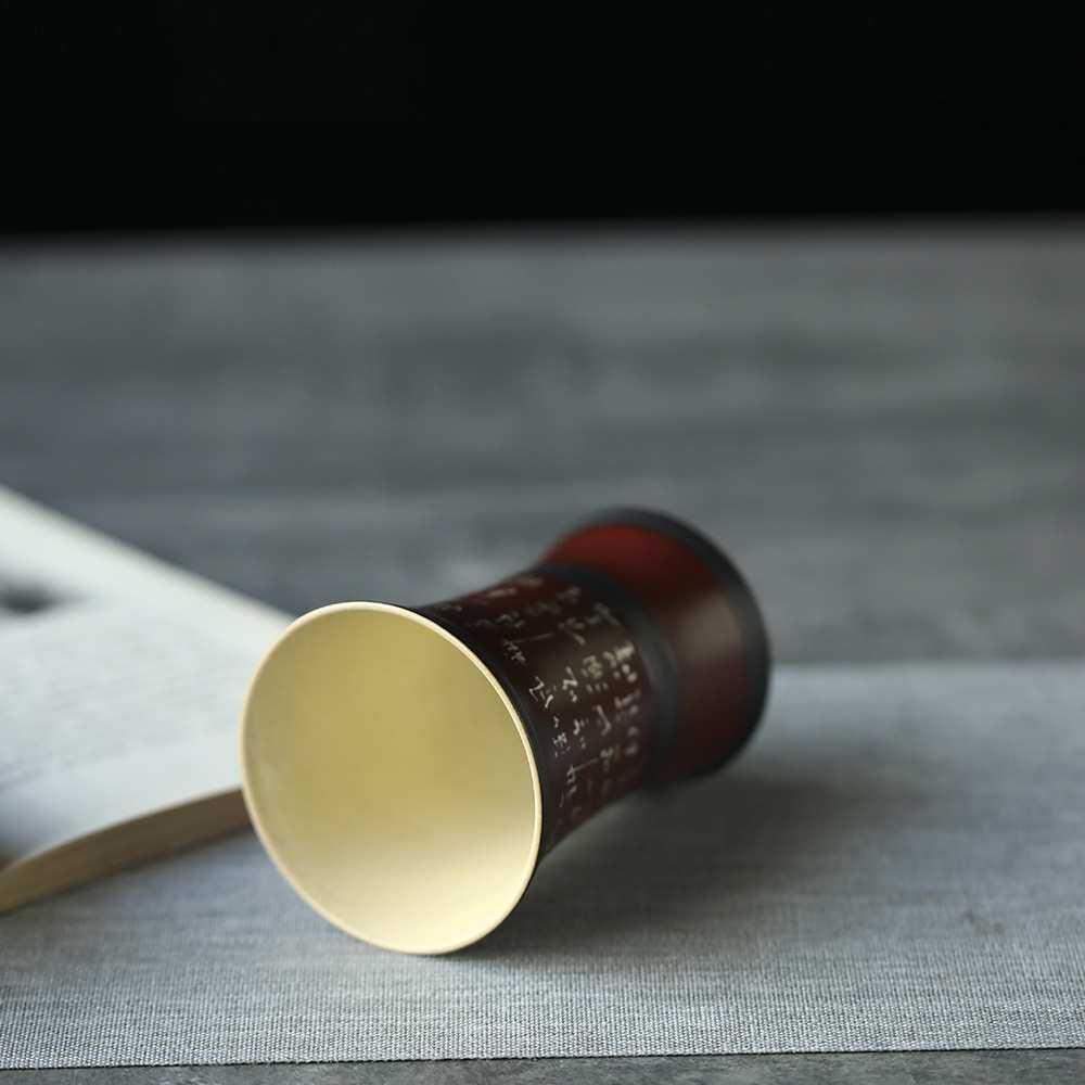 晴先生故宫红景德镇谌峰手作鎏银金樽文人主人杯 刻诗文酒杯 茶杯