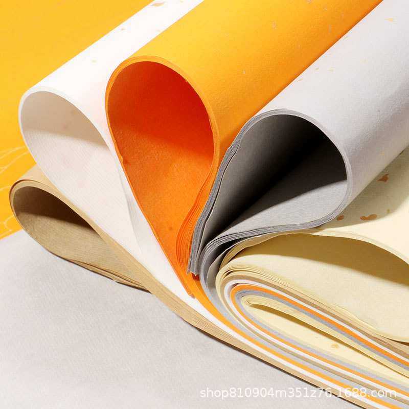 加厚仿古四尺粉彩宣纸五色洒金描金半生半熟创作国展作品专用,3C数码配件,USB灯,淘宝优惠券,粉丝福利购,淘宝优惠卷