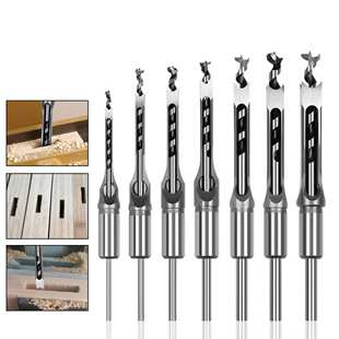 6-7件套工方孔钻头 方榫钻 方眼钻 钻芯 沙拉钻头 木工开孔