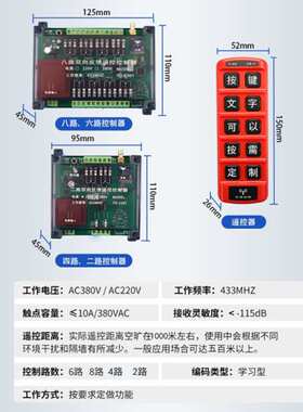工业12路反馈开关多路水泵遥控带有智能信号双向反馈指示220/380V
