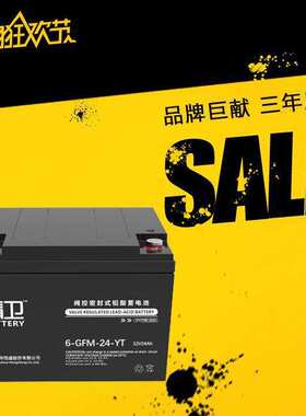 科华精卫蓄电池6-GFM-24-YT 机房UPS电池12V24AH铅酸免维护蓄电瓶