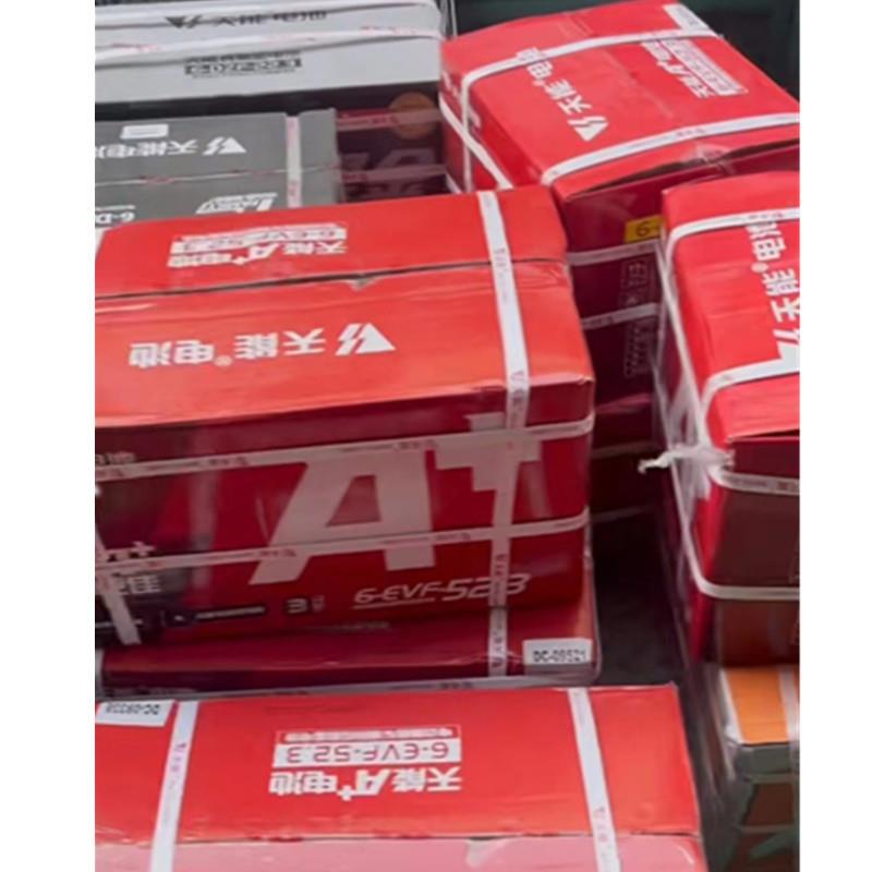 天能6-EVF-52.312V52.3Ah免维护蓄电池电动轿车洗地车洗地机