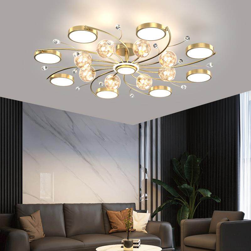 客厅吊灯大厅主灯2024家用农村自建房超亮灯具全屋led智能声控