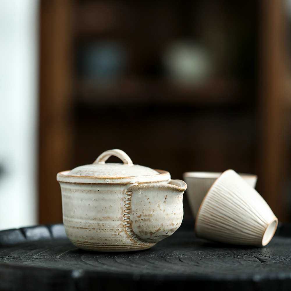 晴先生柴烧陶泥白玉引白开片摘宝瓶开片可养温润手抓泡茶碗景德镇