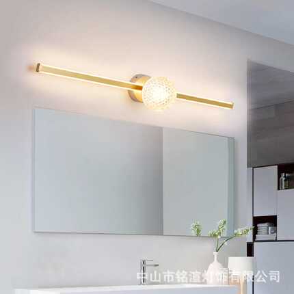 极简镜前灯卫生间led梳妆台化妆灯现代简约浴室灯北欧长条镜柜灯