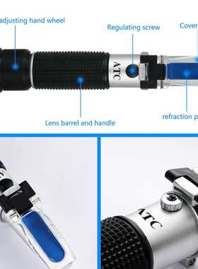 手持式折射仪0-10糖0-100盐1.000-1.070S.G比重糖度计盐度二合一