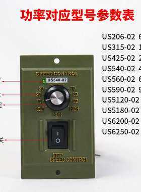 交流马达调速器电机减速调速开关US-206 560 5120 5180 590-02