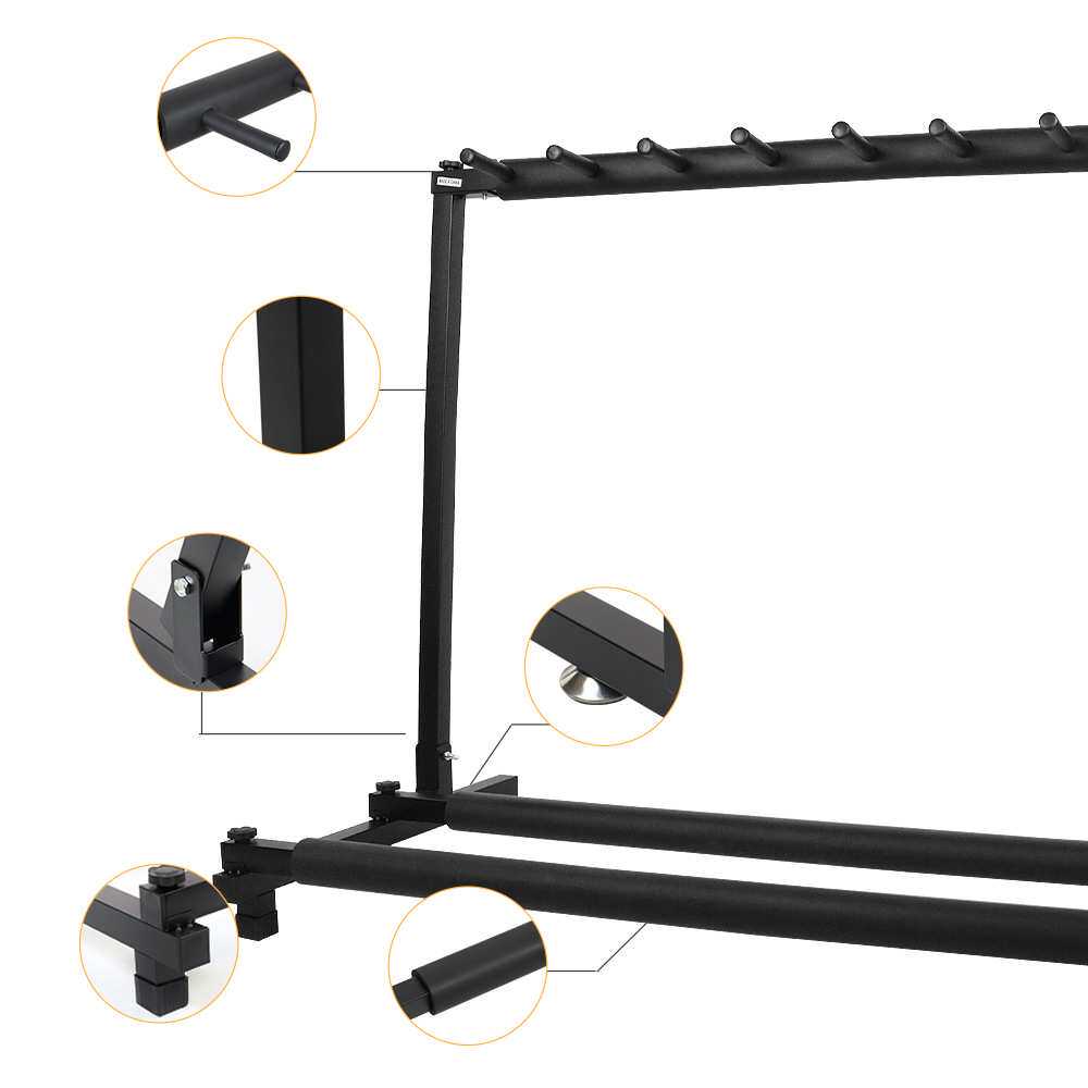 九排吉他架电吉他展示架落地多头吉他支架可拆吉它架配件跨境