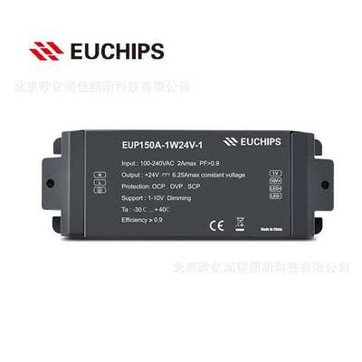 EUCHIPS欧切斯24V灯带0/1-10V调光60W75W150W电源EUP150A-1W24V-1