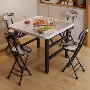 可折叠桌子正方形吃饭桌家用折叠餐桌四方饭桌出租房摆摊大排档用