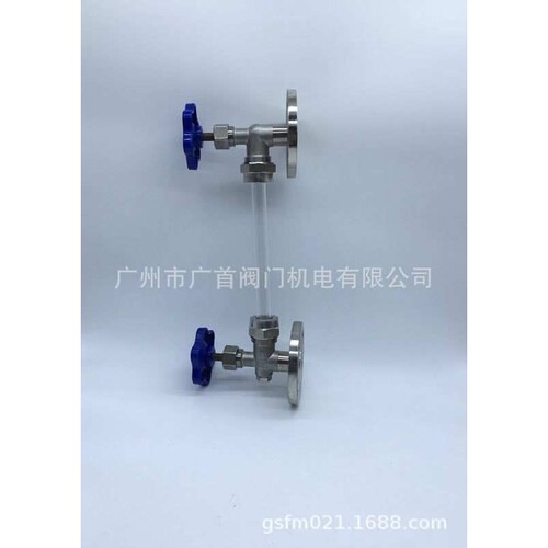 X49W-16P不锈钢玻璃管液位计 法兰卡盘块状螺纹考克液位计
