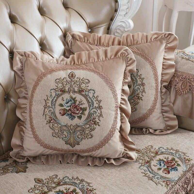 加厚雪尼尔布艺抱枕大靠垫沙发办公室床头靠枕套腰枕汽车靠背