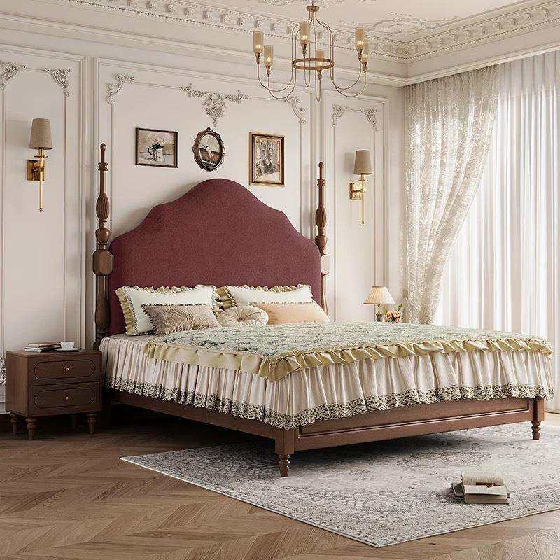美式戴娜床复古实木床1.8米双人床现代简约轻奢法式1.5米公主婚床