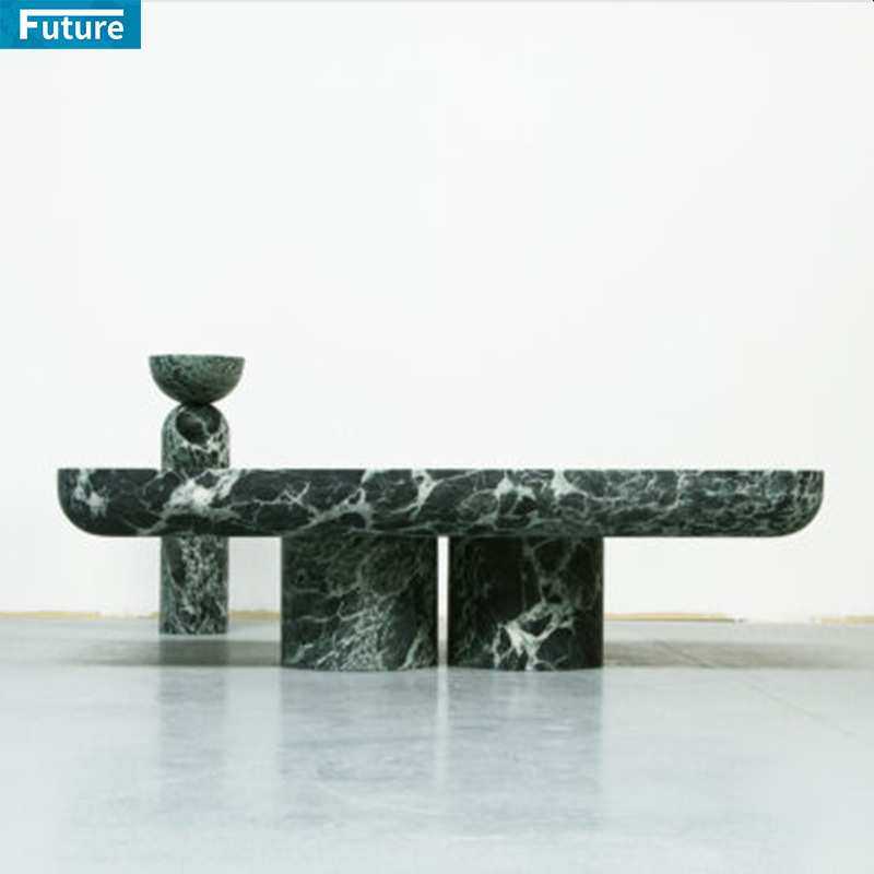 天然大理石餐桌茶几茶台意式极简现代轻奢饭桌台边桌酒店别墅家装