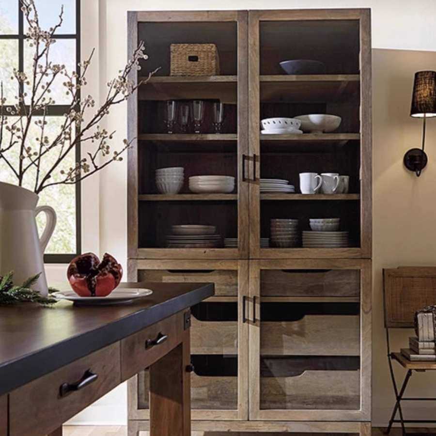 美式乡村实木书柜法式复古做旧实木雕花橡木储物柜简欧实木展示柜