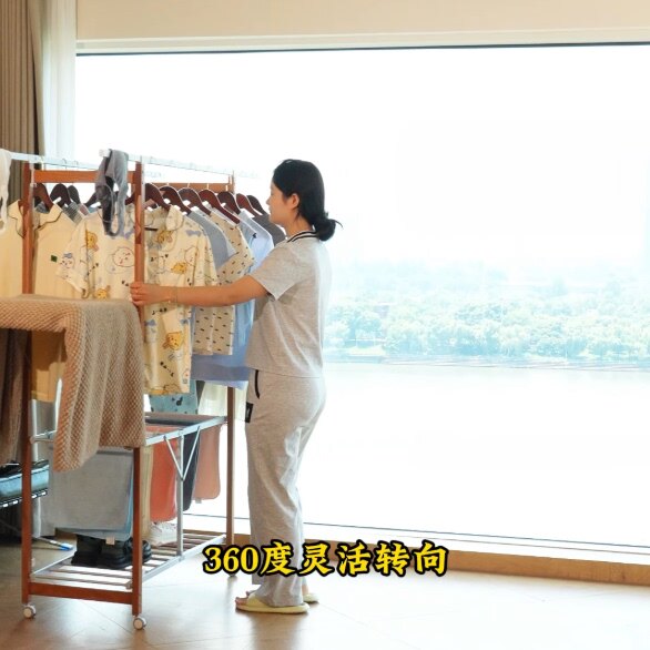 折叠晾衣架加厚加粗晾衣杆晒被子