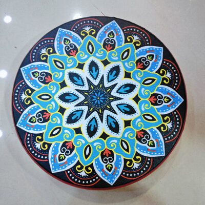 彩包邮民族牛皮绘新疆乐器手鼓维吾尔族舞蹈演奏手工道具西来浦麦