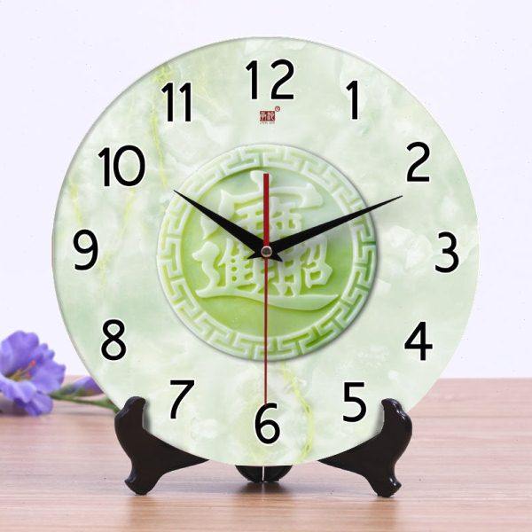 承沁新中式陶瓷钟表创意时钟挂钟座钟坐钟台式客厅静音仿玉雕效果,家居饰品,座钟,淘宝优惠券,粉丝福利购,淘宝优惠卷