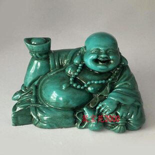 玉石古董做旧古佛摆件货仿弥勒佛摆件老物件收藏玉文玩绿松石摆件