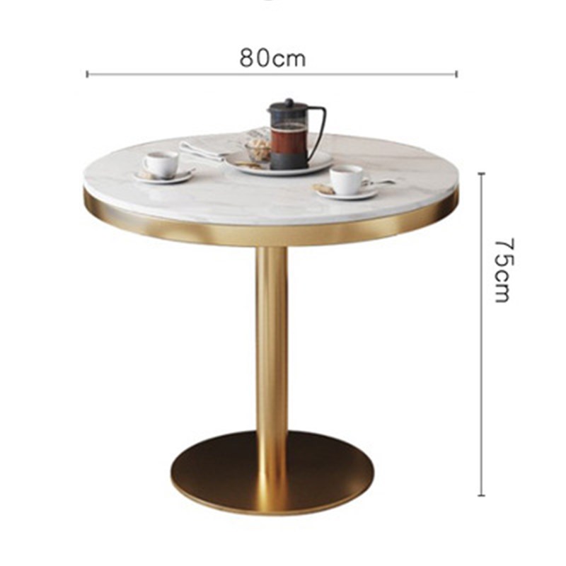 现代洽谈桌椅组合西n餐厅大理石圆形小餐桌创意简约铁艺咖啡厅圆