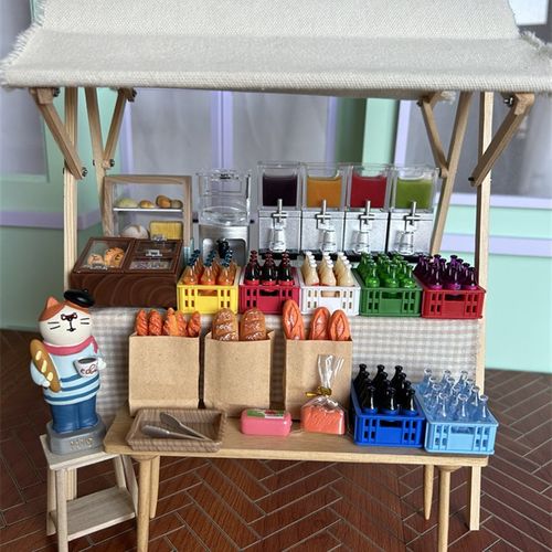 果汁机饮水机饮料机陈列柜子娃娃屋迷你甜品店饮料店场景模型摆件