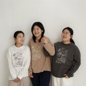 女装 180g 圆领打底衫 春款 女士水洗磨毛精棉长袖 简约纯棉T恤