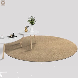 天津崔黄口圆形剑麻地毯客厅卧室简约草编亚麻茶室禅意镇平地毯