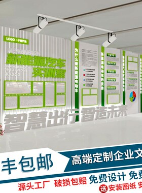 企业文化墙新能源汽车科技公司形象墙设计定制办公室会议室风采墙