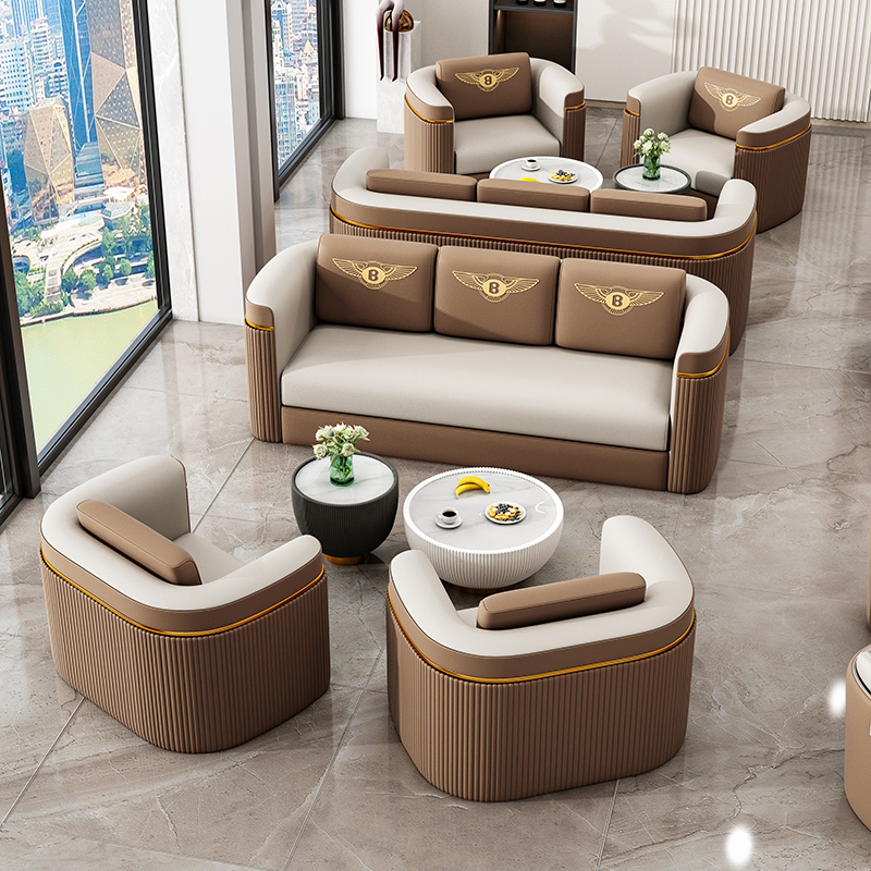 轻奢办公室商务会所休闲区沙发椅酒店样品屋展示K中心接待洽谈会