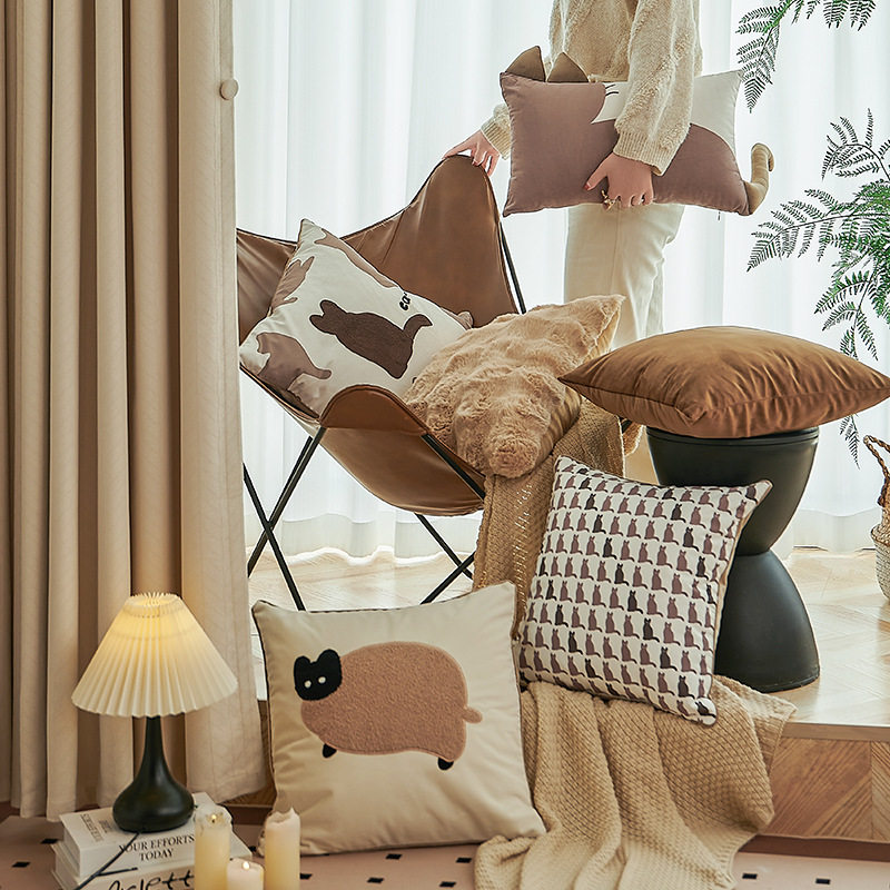 北欧简约高级感奶油风毛绒舒适午睡枕沙发卧室民R宿样板间靠枕抱,居家布艺,靠垫/抱枕,淘宝优惠券,粉丝福利购,淘宝优惠卷