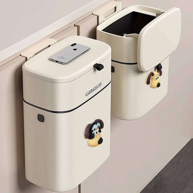 厨房垃圾桶专用带盖子家用2023新款壁挂可移动P化妆室厕所挂式收