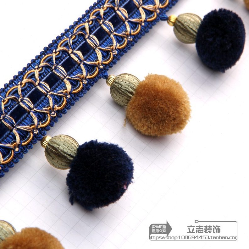 窗帘花边民族风卡车货车装饰配件沙发辅料流苏排须双色杨梅球花边