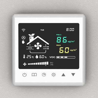 86盒新风控制器液晶开关面板带手机APP功能预计RS485智能控制排风