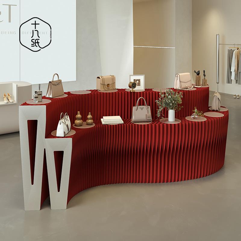 十八纸货架展示柜台中岛线下实体样品珠宝模型产品多层置物陈列架