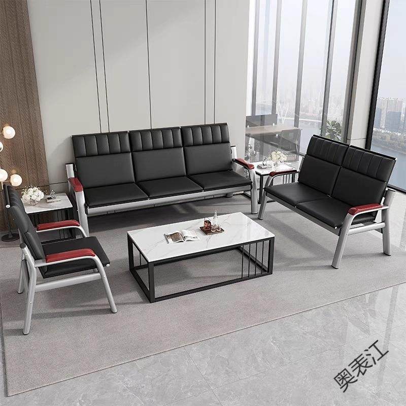 奥P2商业公家具简易排椅子公室客三人位简约沙发茶几组合长条椅